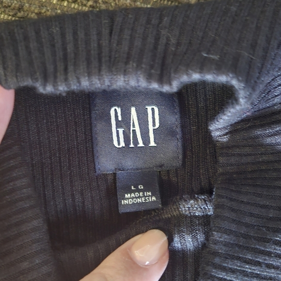 GAP Ribbed Black Maxi Dress Lg - Picture 2 of 3